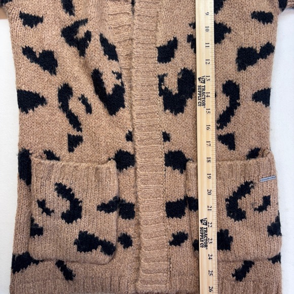Abercrombie Fitch Leopard Print‎ Open Front Knit Cardigan Sweater Women's XS - Picture 6 of 8